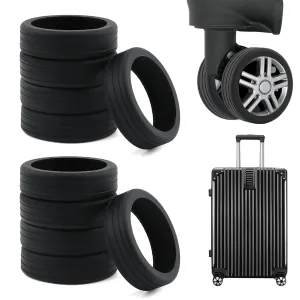12pcs Luggage Wheel Covers,Spinner Luggage Replacement Wheels,Suitcase Wheel Covers, Silicone Cover for Luggage Wheel, No Noise Trolley Case Caster Cover,Suitable for 5-8cm Wheel
