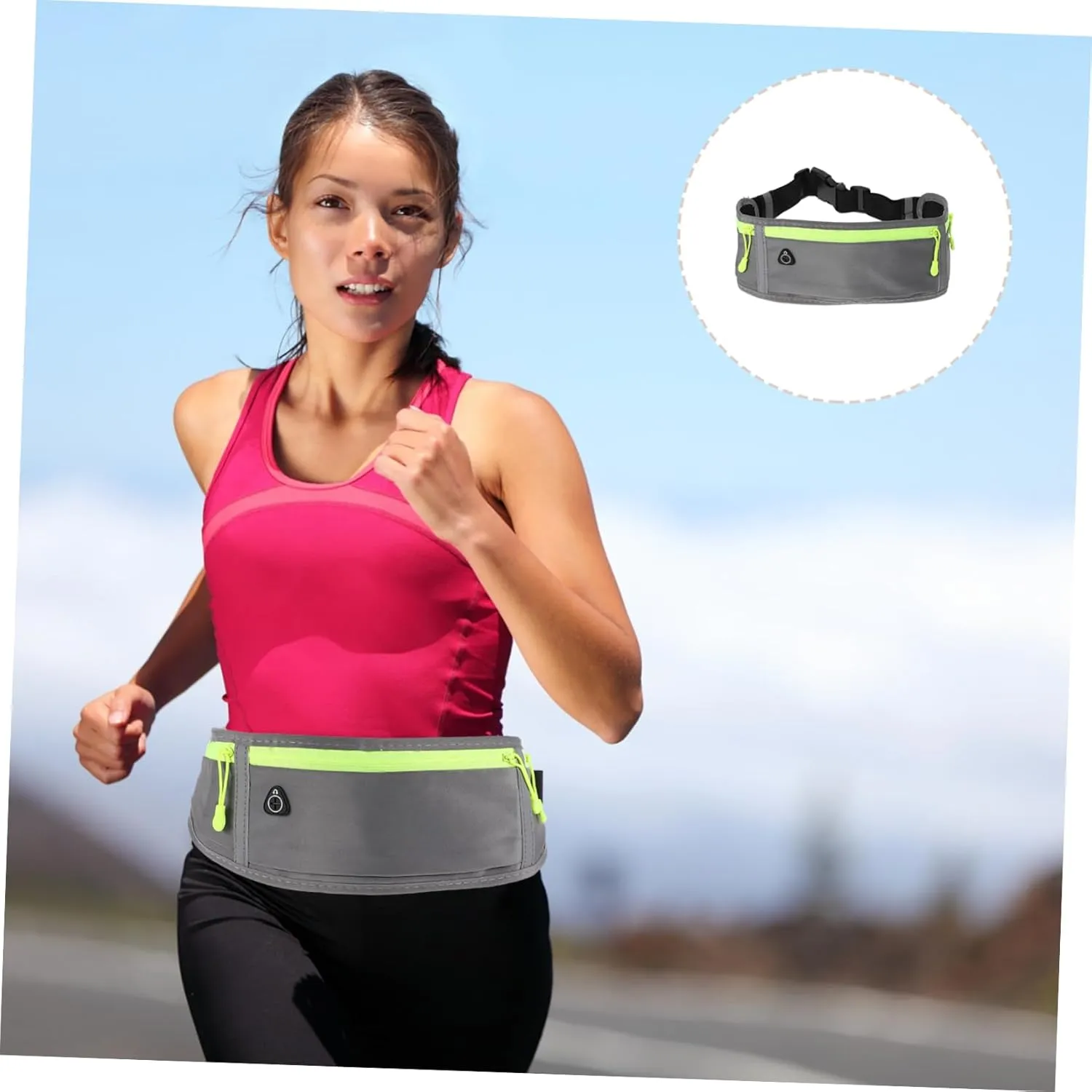 1pc Outdoor Waist Pack Lightweight Adjustable Phone Fanny Pack Phone Waist Bag for Men Sports Waist Pouch Headphone Jack Leakproof Pouch for Music Phone Grey