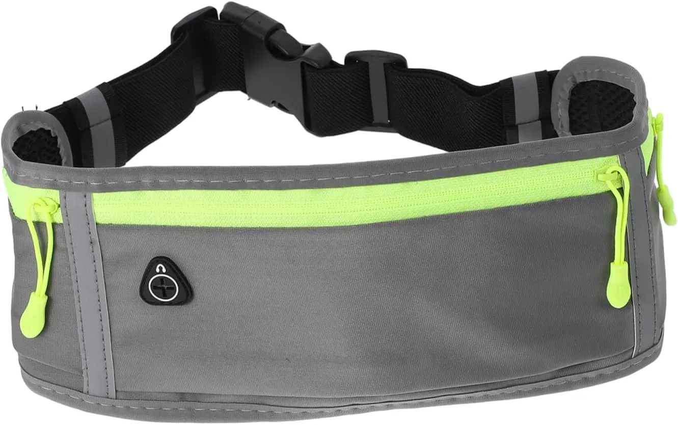 1pc Outdoor Waist Pack Lightweight Adjustable Phone Fanny Pack Phone Waist Bag for Men Sports Waist Pouch Headphone Jack Leakproof Pouch for Music Phone Grey