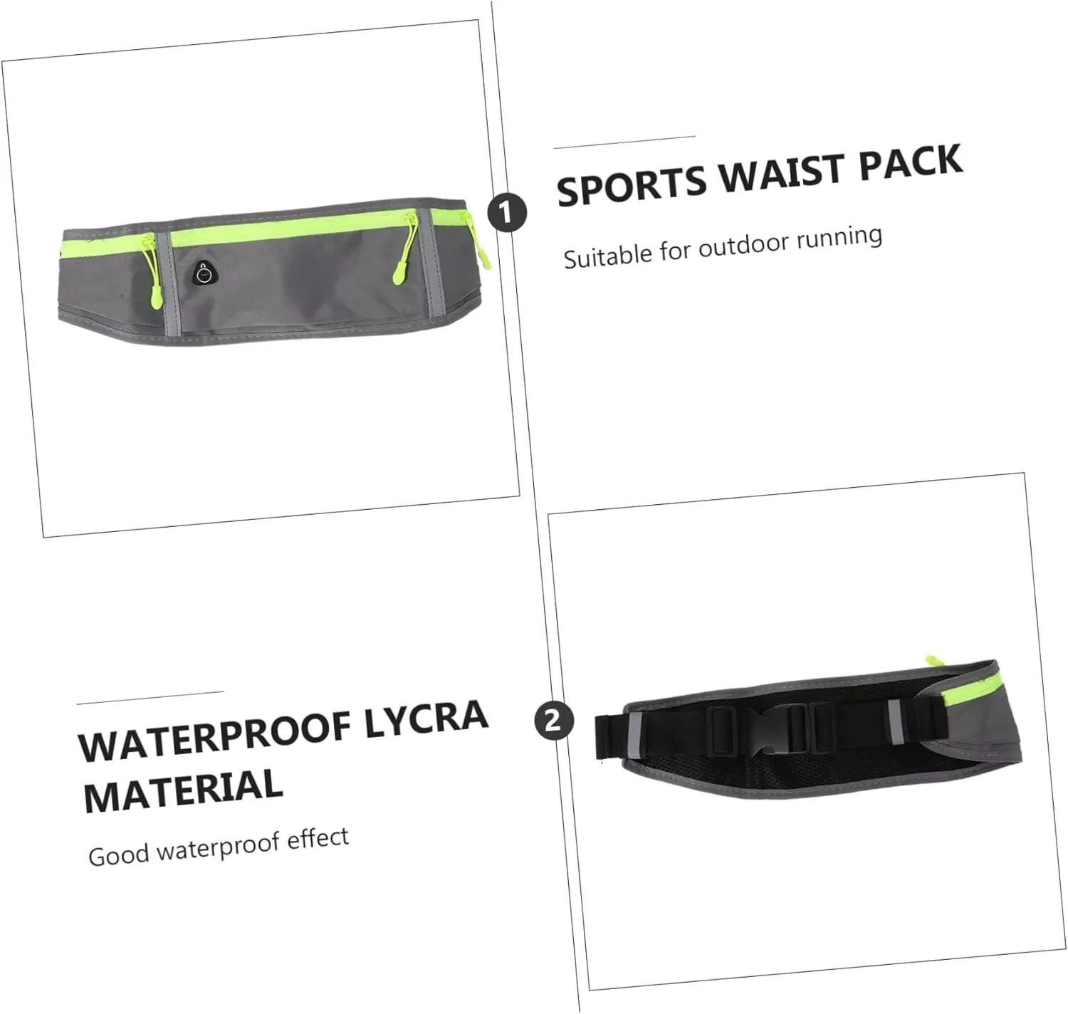 1pc Outdoor Waist Pack Lightweight Adjustable Phone Fanny Pack Phone Waist Bag for Men Sports Waist Pouch Headphone Jack Leakproof Pouch for Music Phone Grey