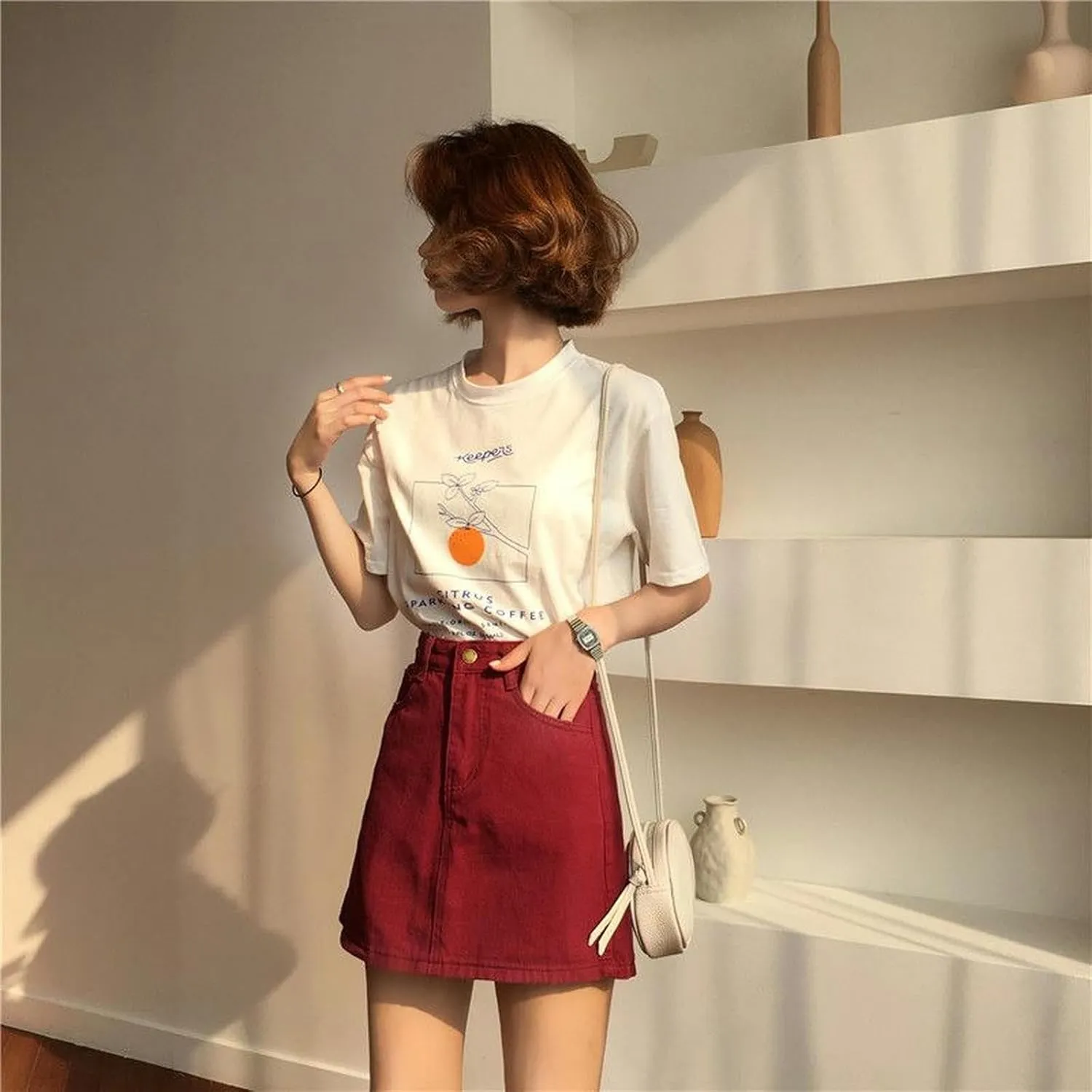 2023 Summer New Women Skirt Denim Skirt Students High-Waisted Skinny Versatile A-line Skirt Female