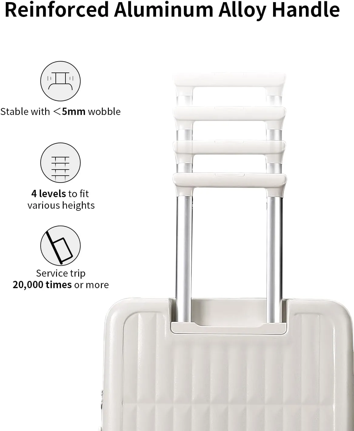 70/30 Split Open 24 Inch Checked Luggage with Spinner Wheels,Travel Suitcase with Adjustable Velcro for Flexible Large Capacity,Hardside Suitcase for Men Women, for 12 Days Travel,Coconut White