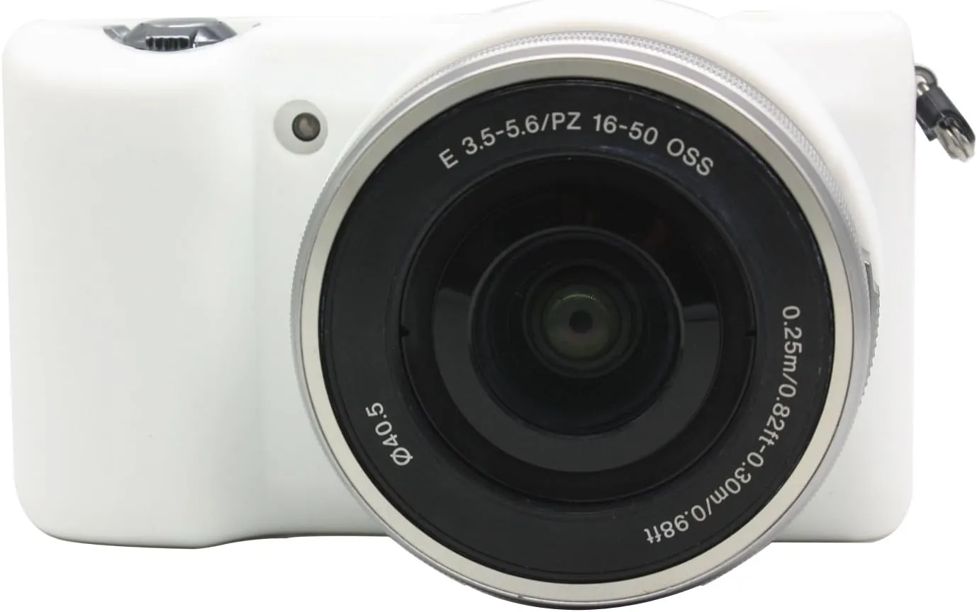 A5100 Camera Case, Flexible Camera Silicone Cover Protective Skin Shell for Sony Alpha A5000 A5100 Digital Camera, White