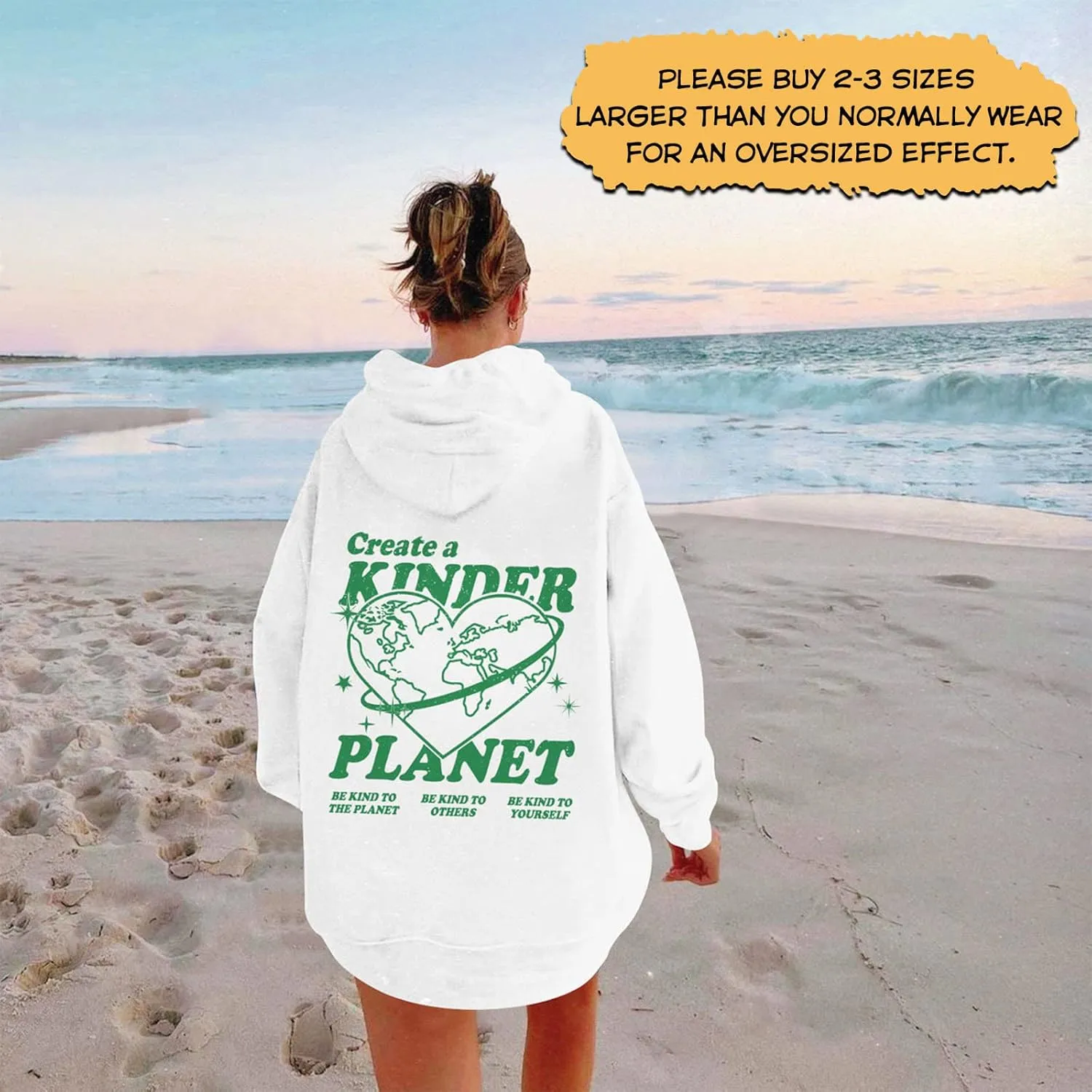 Aesthetic Hoodie With Words on Back, Trendy Women's Positive Vibe Hoodie, Gifts for Her