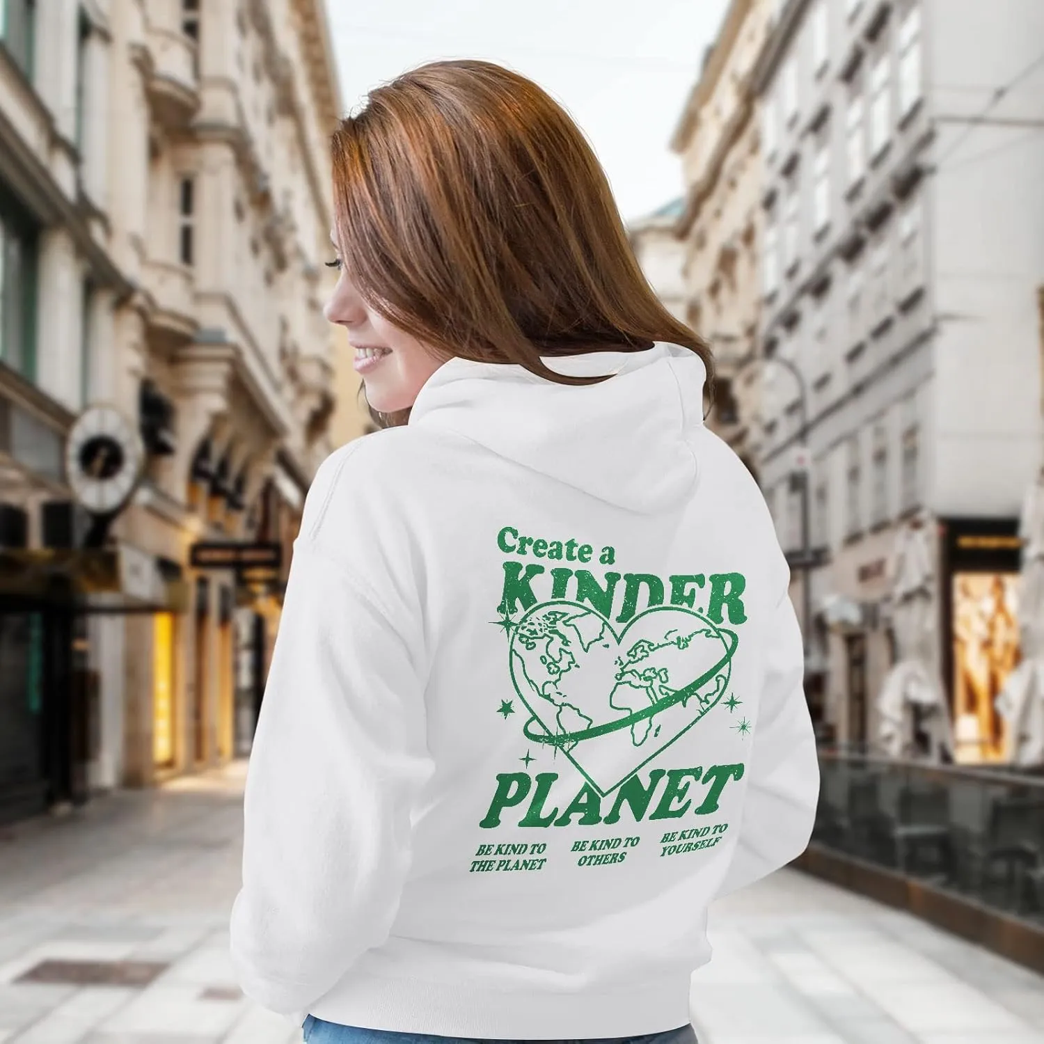 Aesthetic Hoodie With Words on Back, Trendy Women's Positive Vibe Hoodie, Gifts for Her