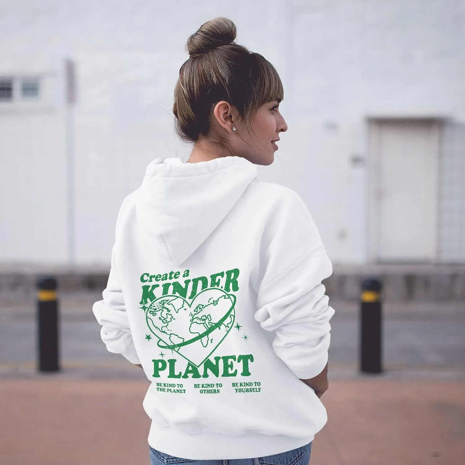 Aesthetic Hoodie With Words on Back, Trendy Women's Positive Vibe Hoodie, Gifts for Her