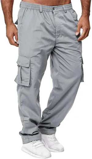 AIFARLD Men's Cargo Pants with Pockets Cotton Hiking Sweatpants Casual Athletic Jogger Sports Outdoor Trousers Relaxed Fit