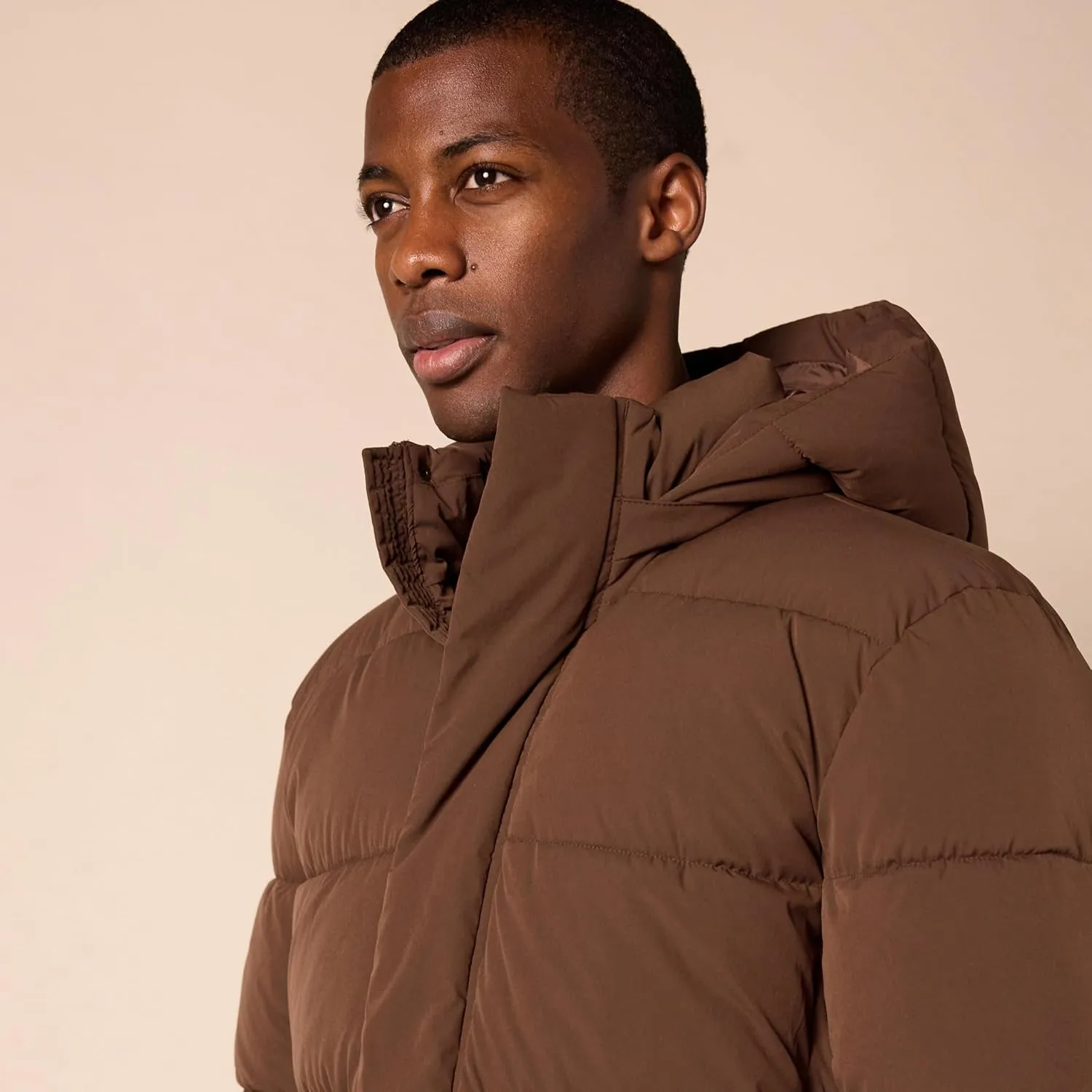 Amazon Essentials Men's Hooded Long Puffer Coat