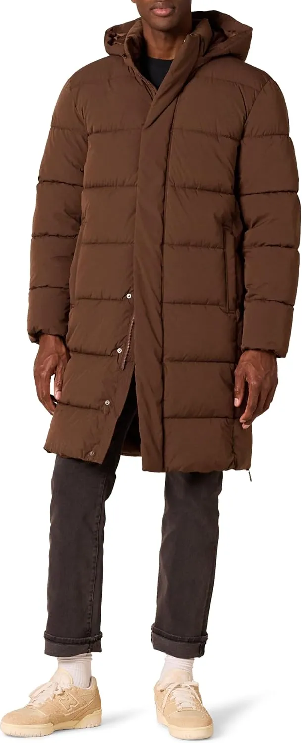 Amazon Essentials Men's Hooded Long Puffer Coat