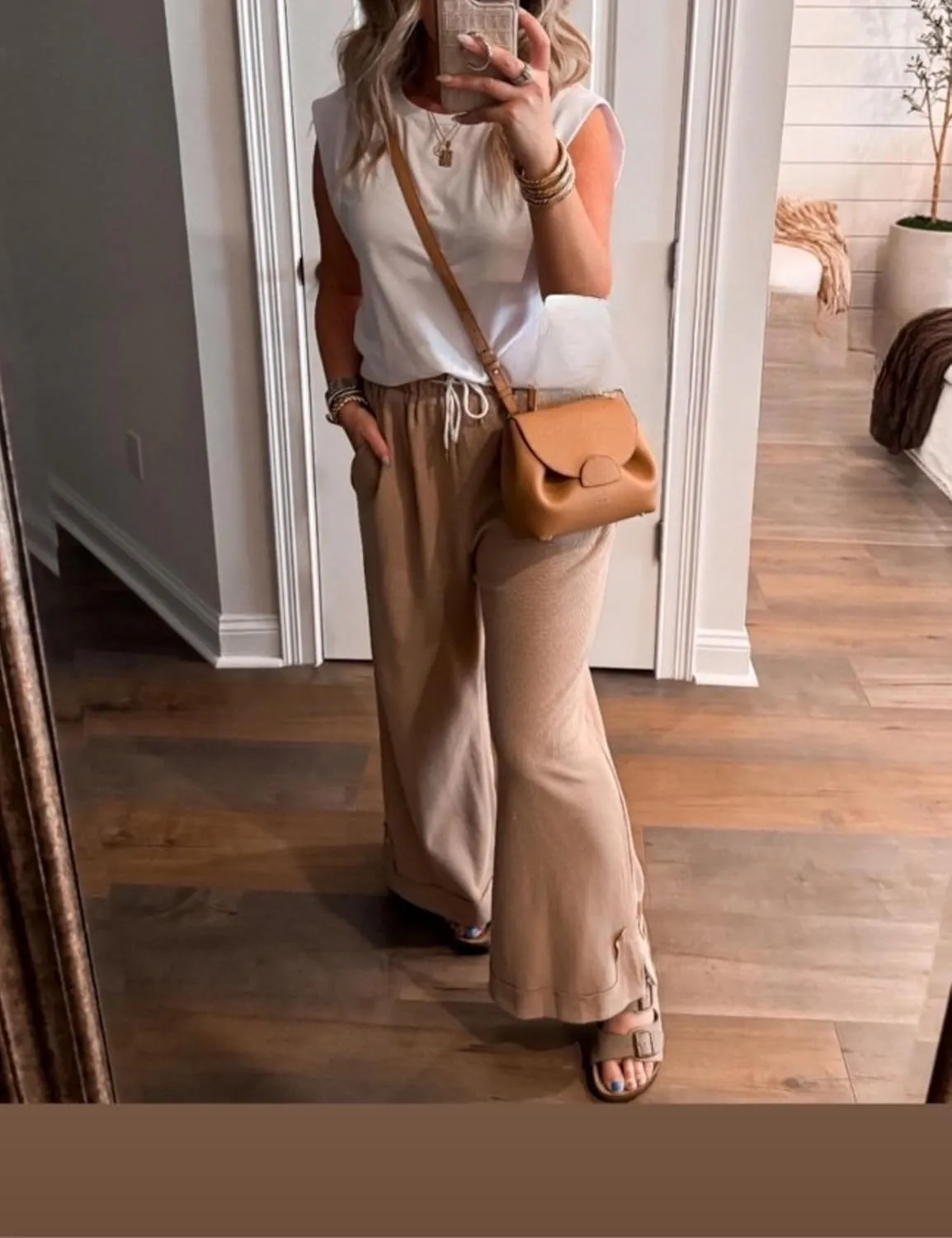 Athlisan Womens Baggy Wide Leg Palazzo Pants Casual Loose Drawstring Elastic Waisted Lounge Trousers with Pockets