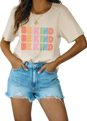 Blooming Jelly Womens Be Kind Shirt Short Sleeve Graphic Tees Loose Fit Tshirts Cute Casual Summer Tops Funny Teacher Outfits