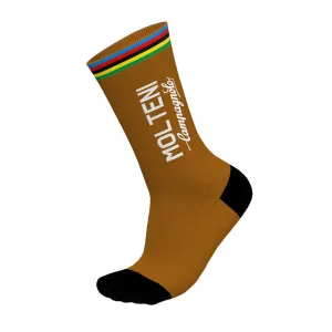 Brown MOLTENI Retro Cycling Socks