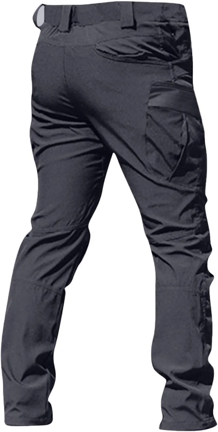 Cargo Pants Men Big and Tall Multi Pockets Jogger Pants Loose Fit Ripstop Hiking Tactic Straight Leg Trousers