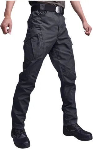 Cargo Pants Men Big and Tall Multi Pockets Jogger Pants Loose Fit Ripstop Hiking Tactic Straight Leg Trousers