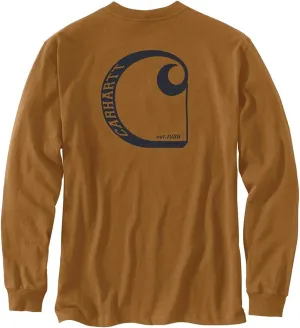 Carhartt Men's 106363 Relaxed Fit Heavyweight Long-Sleeve Pocket C Graphic T-Sh - 3X-Large Tall - Carhartt Brown