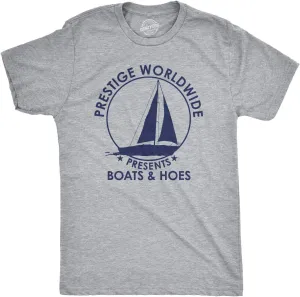 Crazy Dog Mens T Shirt Prestige Worldwide Boats and Hoes Funny Movie Quote Tee
