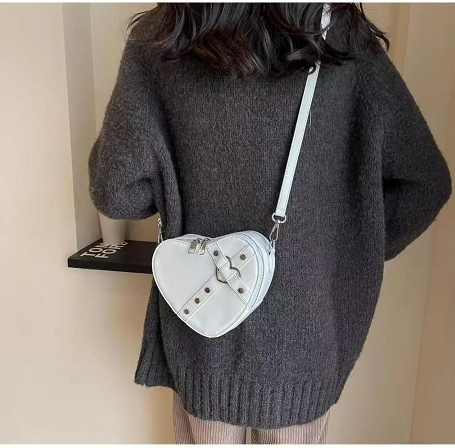 Cute Heart Shape Satchel Small Trendy women Zip Around Shoulder Bag Purse for Girl
