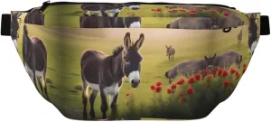 Donkey And Flower Stylish Crossbody Waist Pack - Versatile And Compact Travel Pouch For Hands-Free Storage