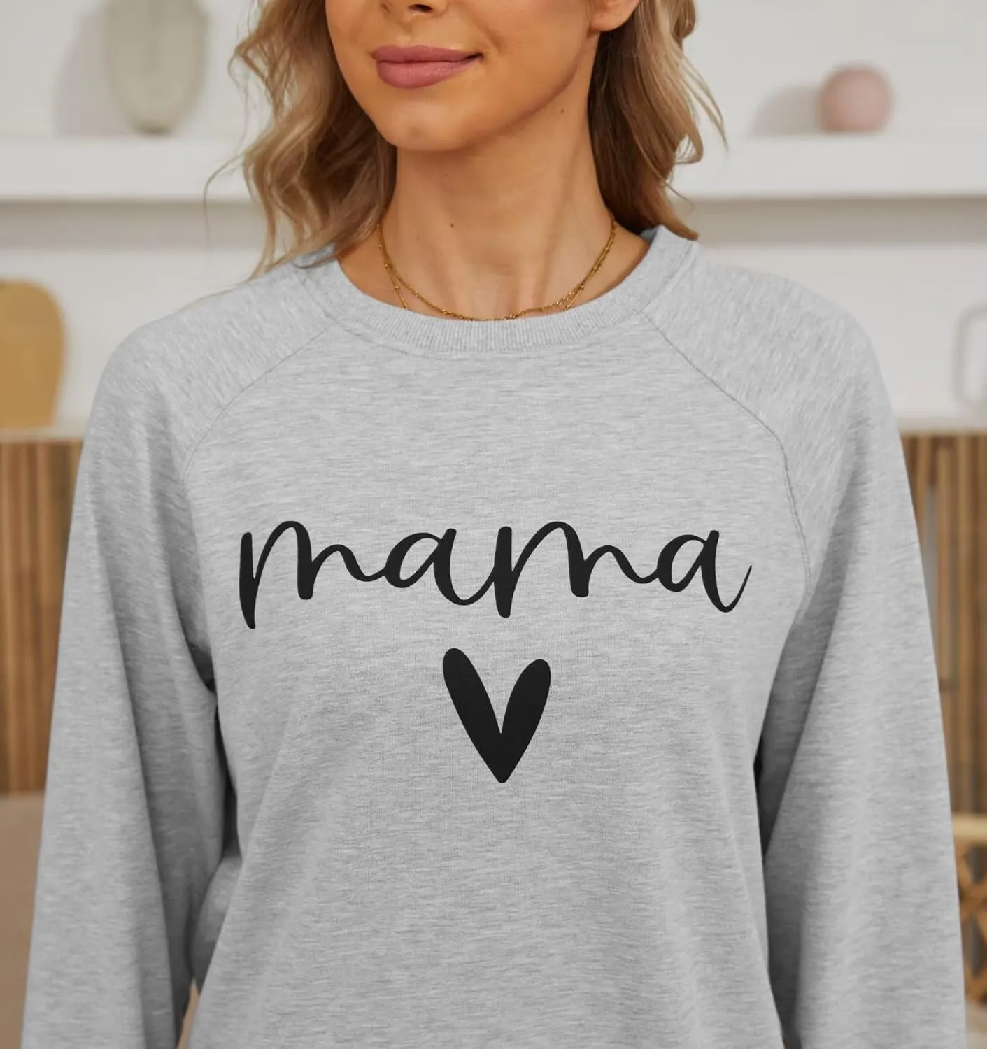 Dressmine Womens Casual Long Sleeve Crewneck Loose Mama Sweatshirt Graphic Shirts Pullover Tops