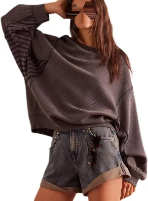 DSORVICD Women Y2k Graphic Oversized Sweatshirt Vintage Loose Fit Long Sleeve Tee Casual Drop Shoulder Pullover Top