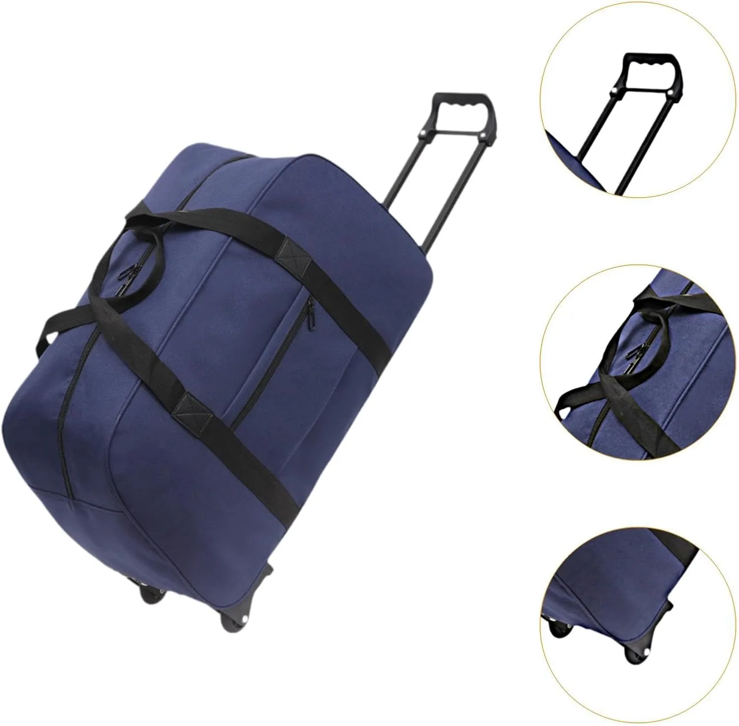 Duffel Bag with Wheels Suitcase Multifunctional Telescoping Handle Rolling Garment Bag Trolley Case for Picnic Sports Outdoor, blue