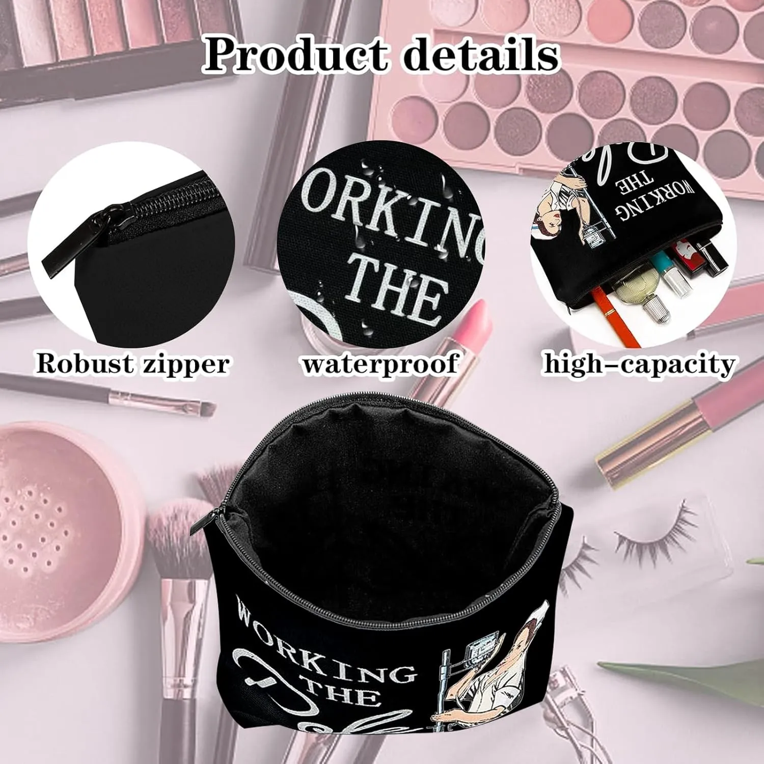 ER Nurse Gift,Nurse Gifts for Women Funny Makeup Bags,Working The Pole,Gifts for Nurses Pencil Makeup Pouch Bag with Zipper, Nurse Graduation Gift,Nurses Day Gift,RN Nursing Bag for Work,Black