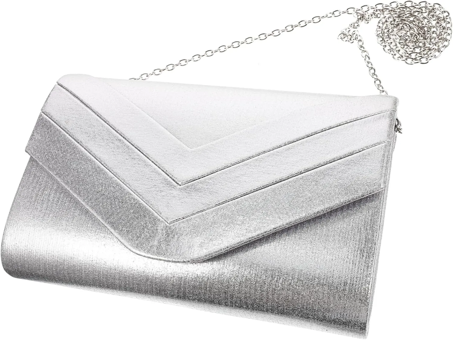 Evening Bag Silver Purse Envelope Closure Portable Coin Purse Fashion Wallet Versatile Change Pouch for Girls