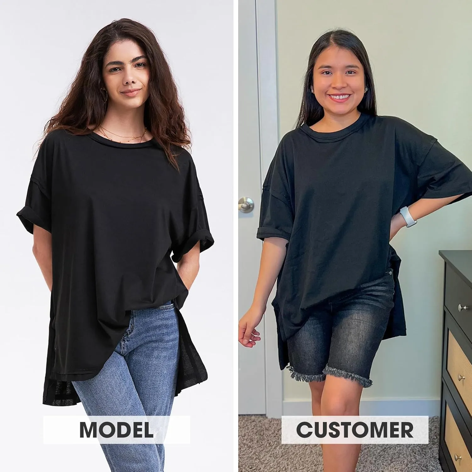 EXLURA Womens Summer Oversized T Shirts 2025 Casual Short Sleeve Loose Maternity Tops Crewneck Tunic Plus Gym Workout Top
