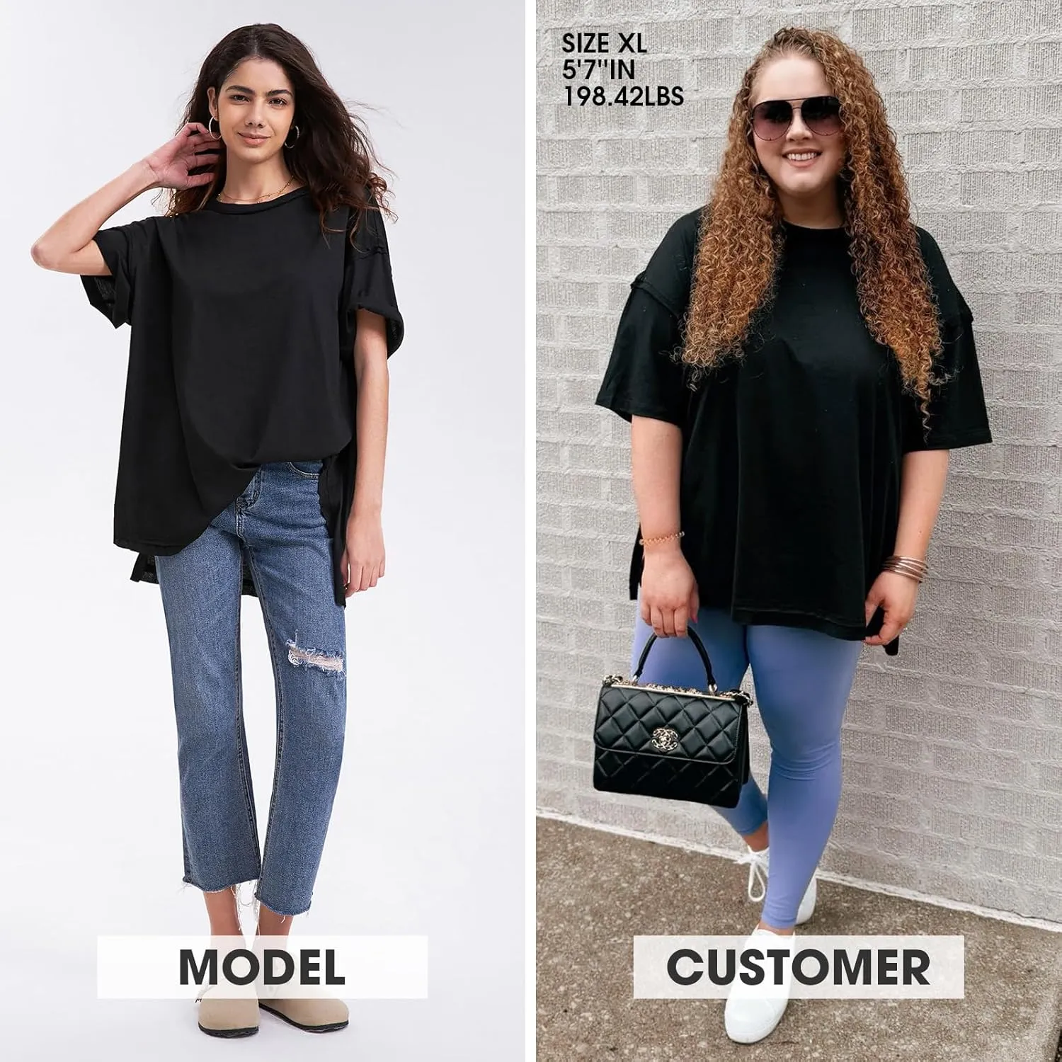 EXLURA Womens Summer Oversized T Shirts 2025 Casual Short Sleeve Loose Maternity Tops Crewneck Tunic Plus Gym Workout Top