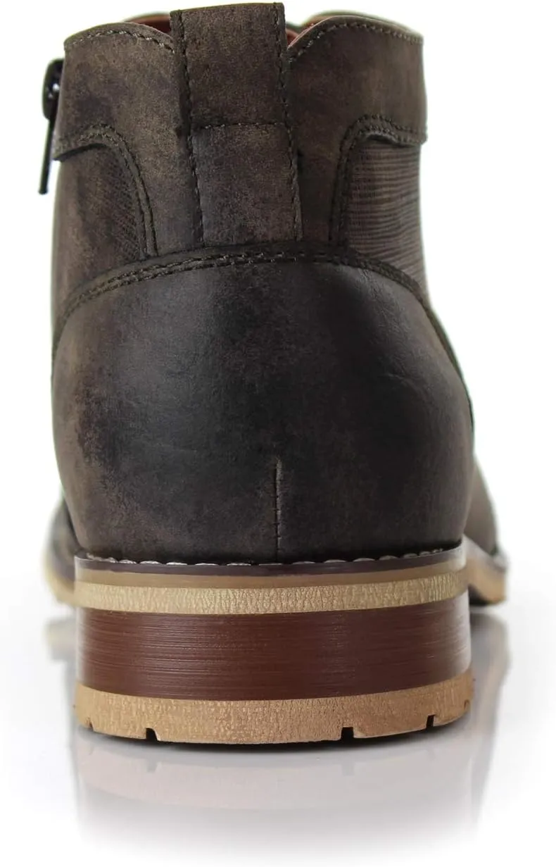 Ferro Aldo Blaine MFA806035 Mens Casual Brogue Mid-Top Lace-Up and Zipper Boots