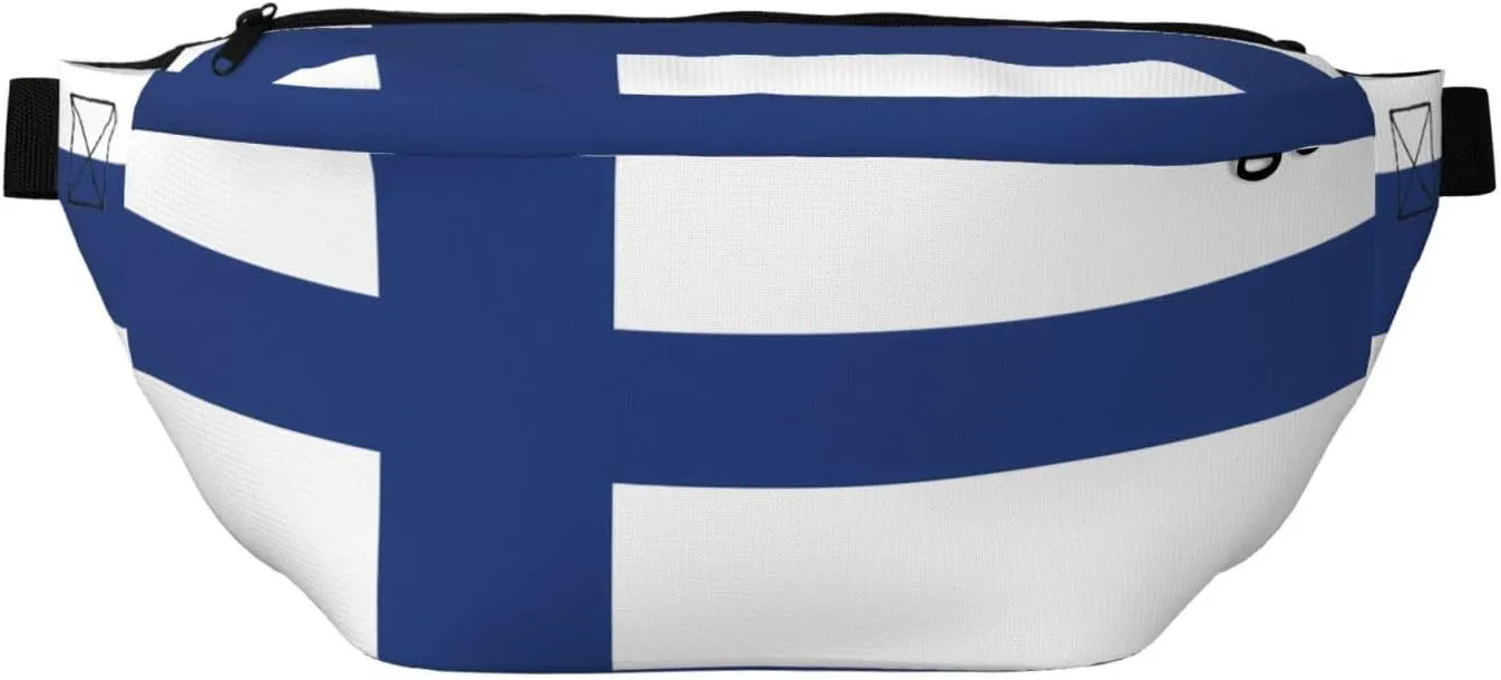 Finnish Flag Stylish Crossbody Waist Pack - Versatile And Compact Travel Pouch For Hands-Free Storage