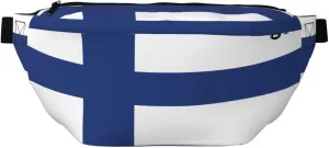Finnish Flag Stylish Crossbody Waist Pack - Versatile And Compact Travel Pouch For Hands-Free Storage