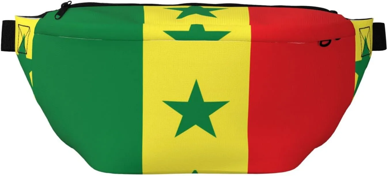 Flag Of Senegal Stylish Crossbody Waist Pack - Versatile And Compact Travel Pouch For Hands-Free Storage