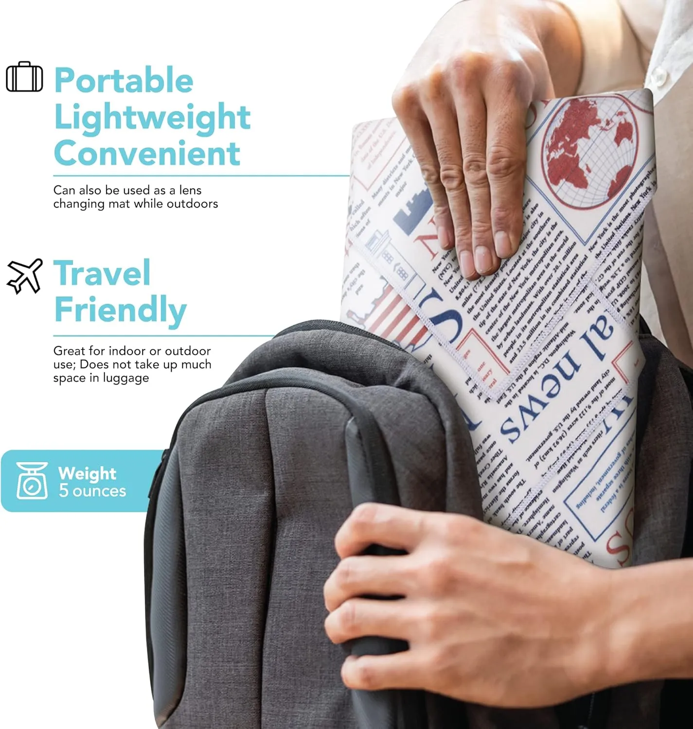 Foto&Tech Flexible Magic Cloth Wrapper, Anti-Scratch Camera Lens Book Wrap Travel Case, Compatible with DSLR Camera Lens Laptop Smartphone Tablet Gaming Consoles