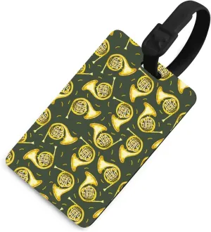 French Horn Luggage Tags Travel Baggage Name ID Identifier Labels for Suitcase Handbag School Bag