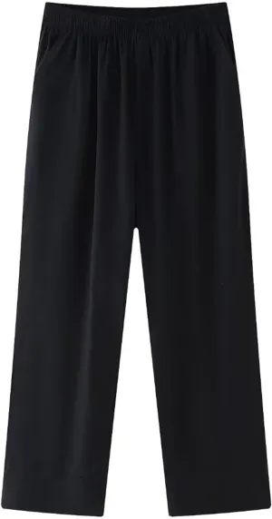 FZYLQY Womens Linen Pants with Pockets High Waisted Palazzo Pants Belted Straight Leg Trousers 2025 Summer Beach Trousers