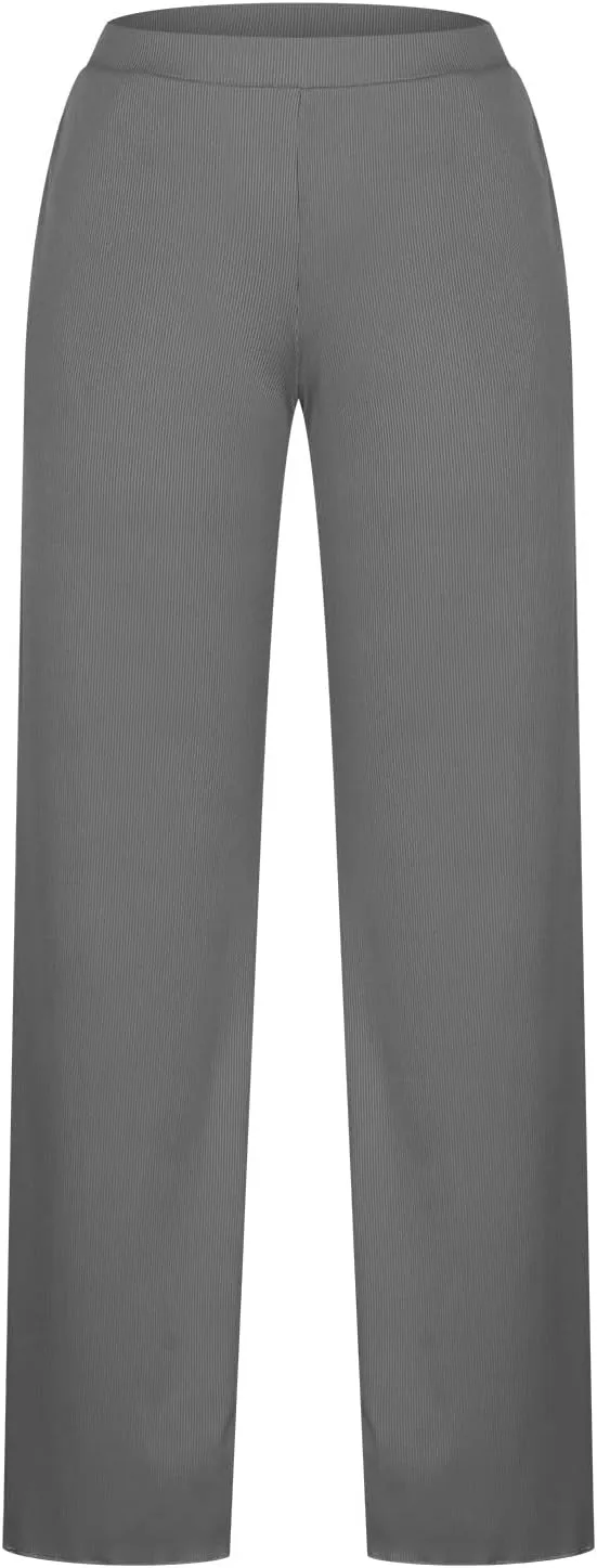 FZYLQY Women's Palazzo Pants High Waisted Boho Casual Drawstring Linen Pants Trousers with Pockets Linen Blend Cargo Pants