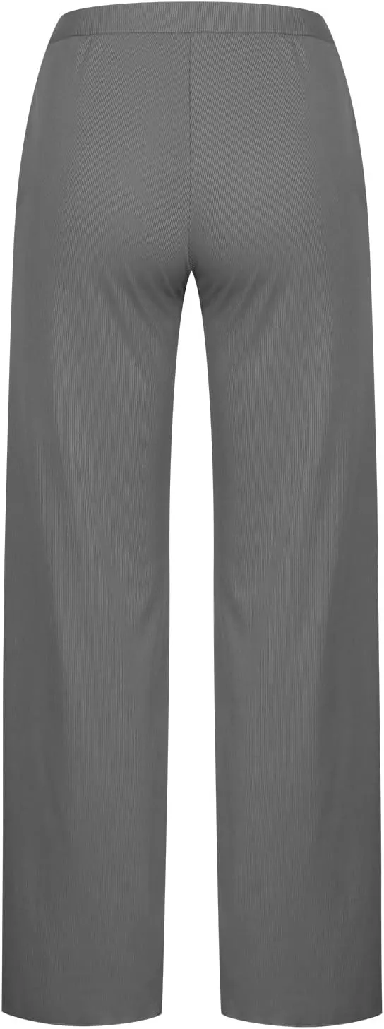 FZYLQY Women's Palazzo Pants High Waisted Boho Casual Drawstring Linen Pants Trousers with Pockets Linen Blend Cargo Pants