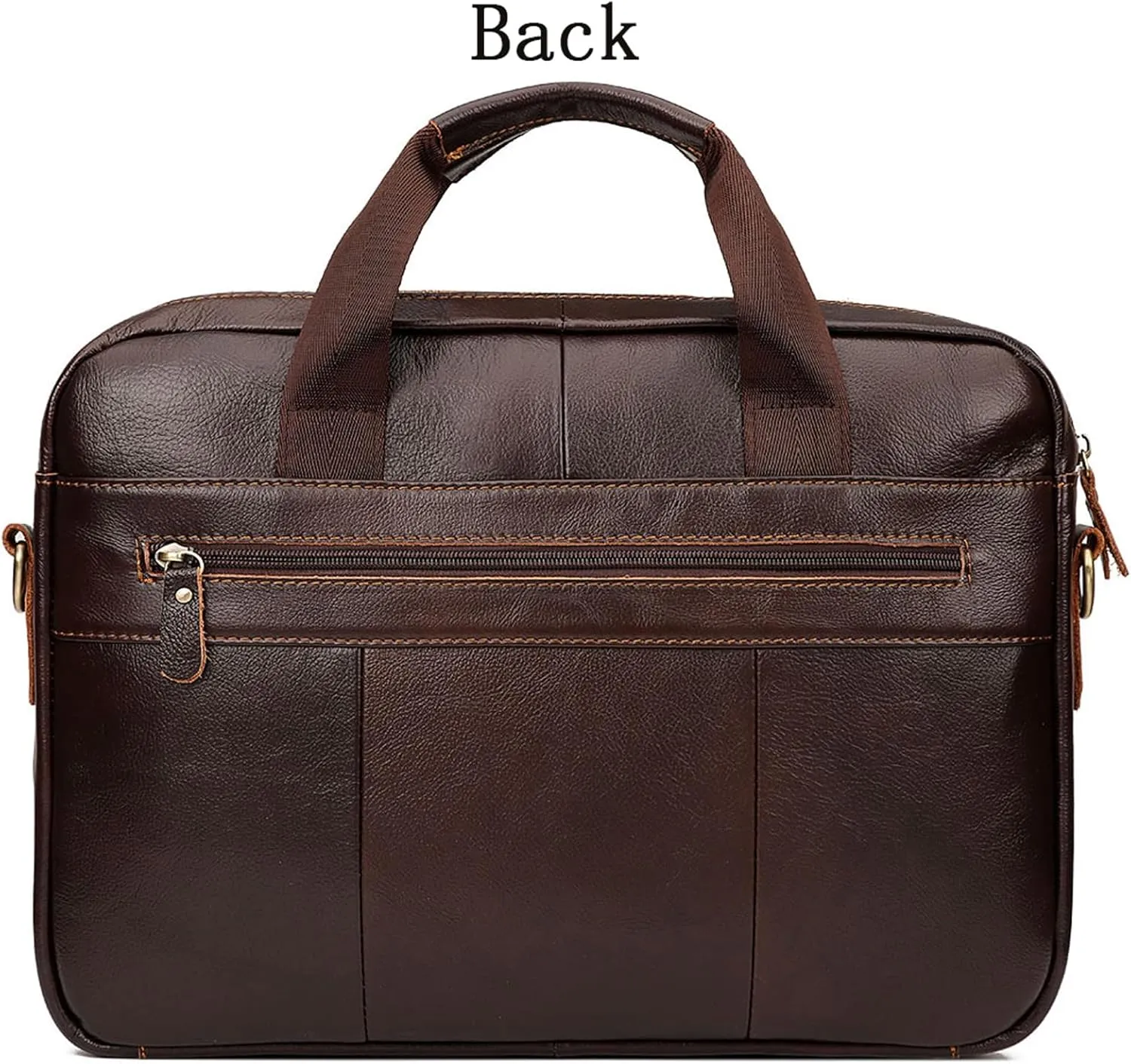 Genuine Leather Briefcase, with Multiple Pockets, Adjustable Shoulder Strap, Versatile Design for Business, Travel, and Work