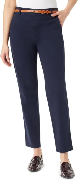 Gloria Vanderbilt Women's High Rise Belted Tapered Trouser Pant Standard