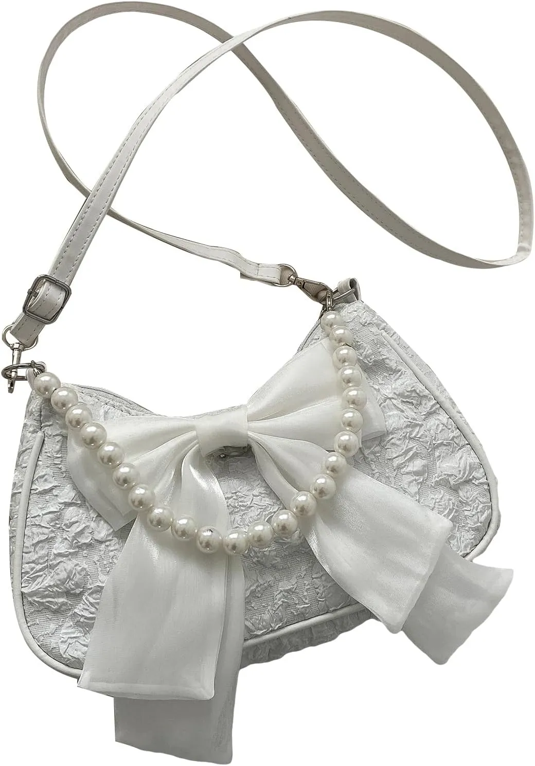 GORGLITTER Women's Bow Coquette Purse Sweet Pearl Shoulder Bag Evening Clutch Handbag Trendy 2025