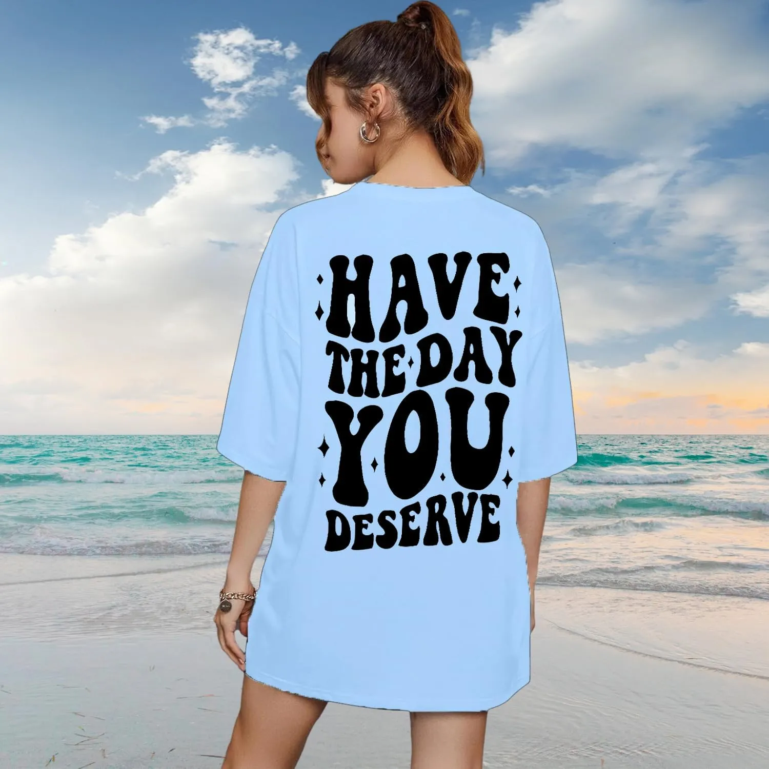 Graphic Tshirts for Women: Have The Day You Deserve Shirt Funny Skeletons Shirts Casual Graphic Tees Tops