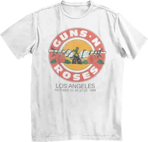 Guns N' Roses Los Angeles Oct. '89 Adult White Short Sleeve T Shirt Vintage Style 80s Music Graphic Tees