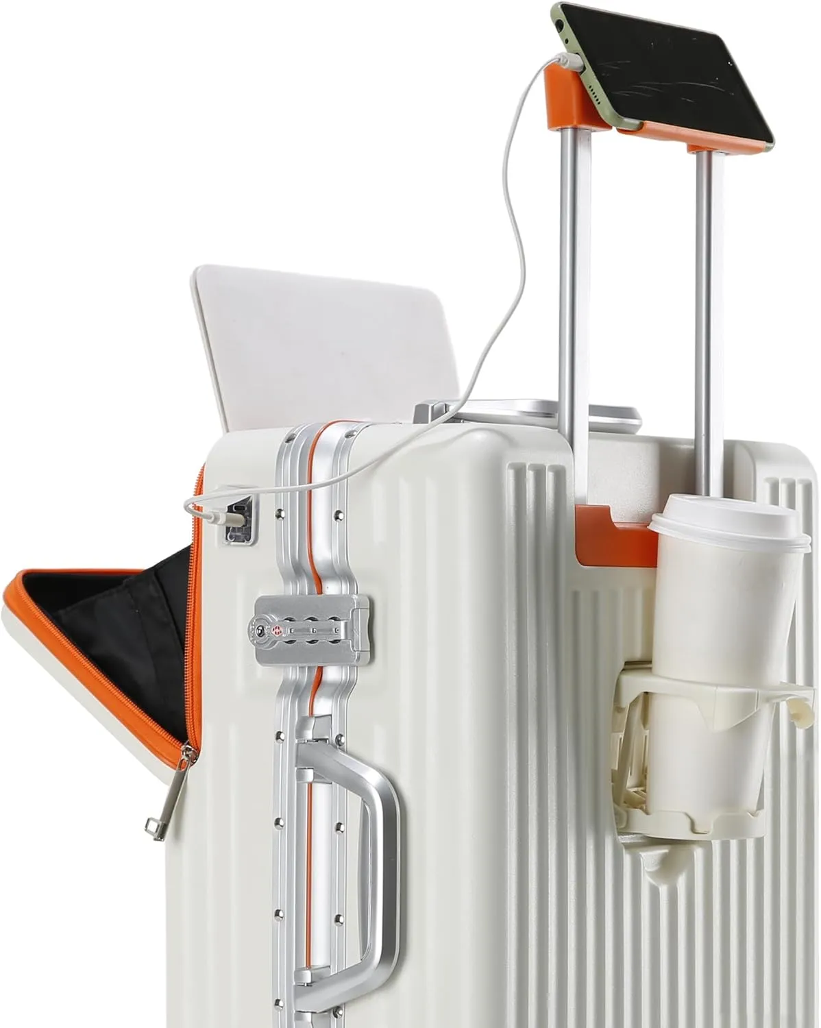 Hard Shell Luggage 20 Inch Travel Luggage, Carry-On Luggage Spinner TSA with Lid, PC ABS Aluminum FrameLightweight Travel Luggage 20'' 24'' 26'' Carry-On (orange, 20 inch)