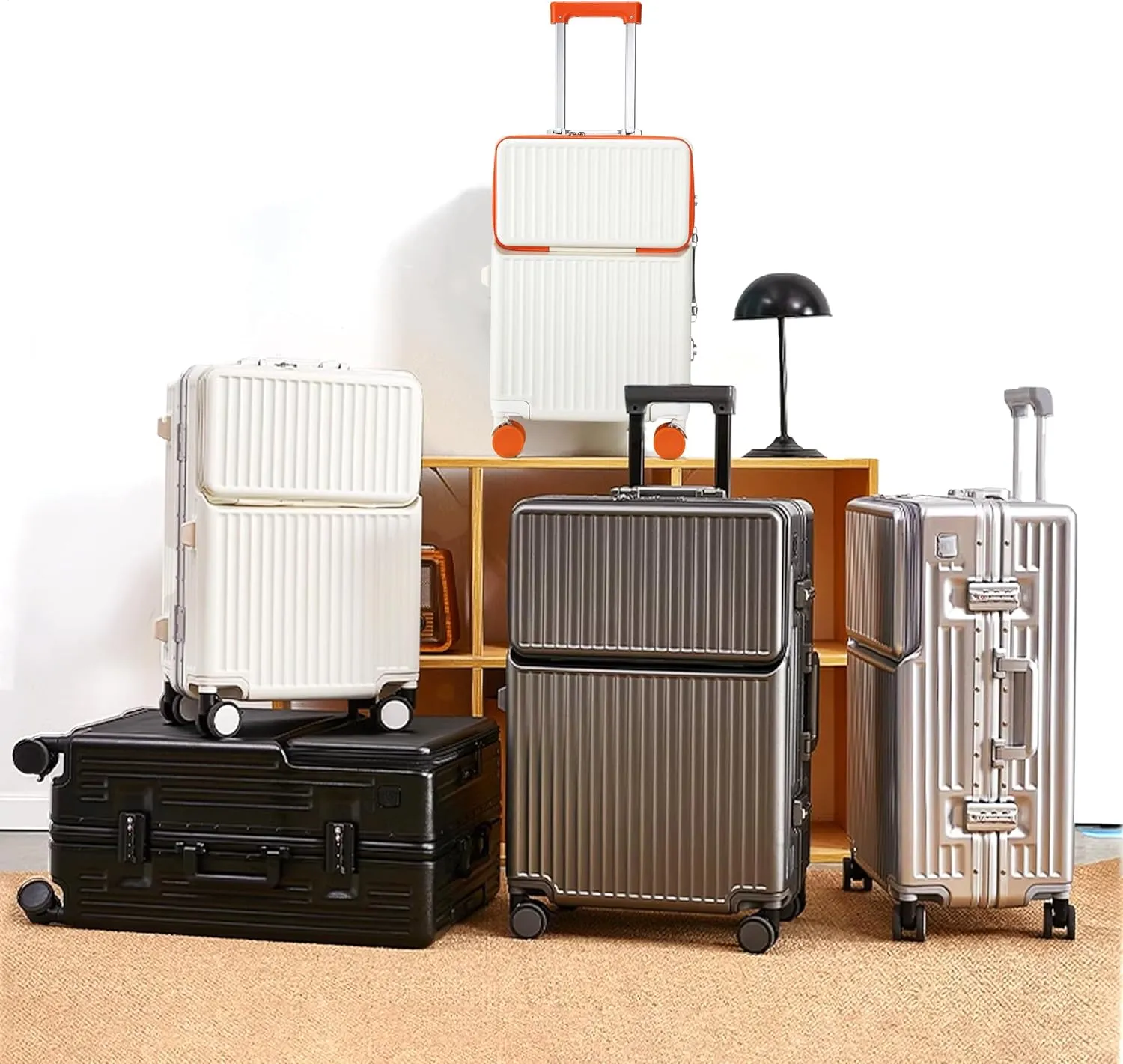 Hard Shell Luggage 20 Inch Travel Luggage, Carry-On Luggage Spinner TSA with Lid, PC ABS Aluminum FrameLightweight Travel Luggage 20'' 24'' 26'' Carry-On (orange, 20 inch)