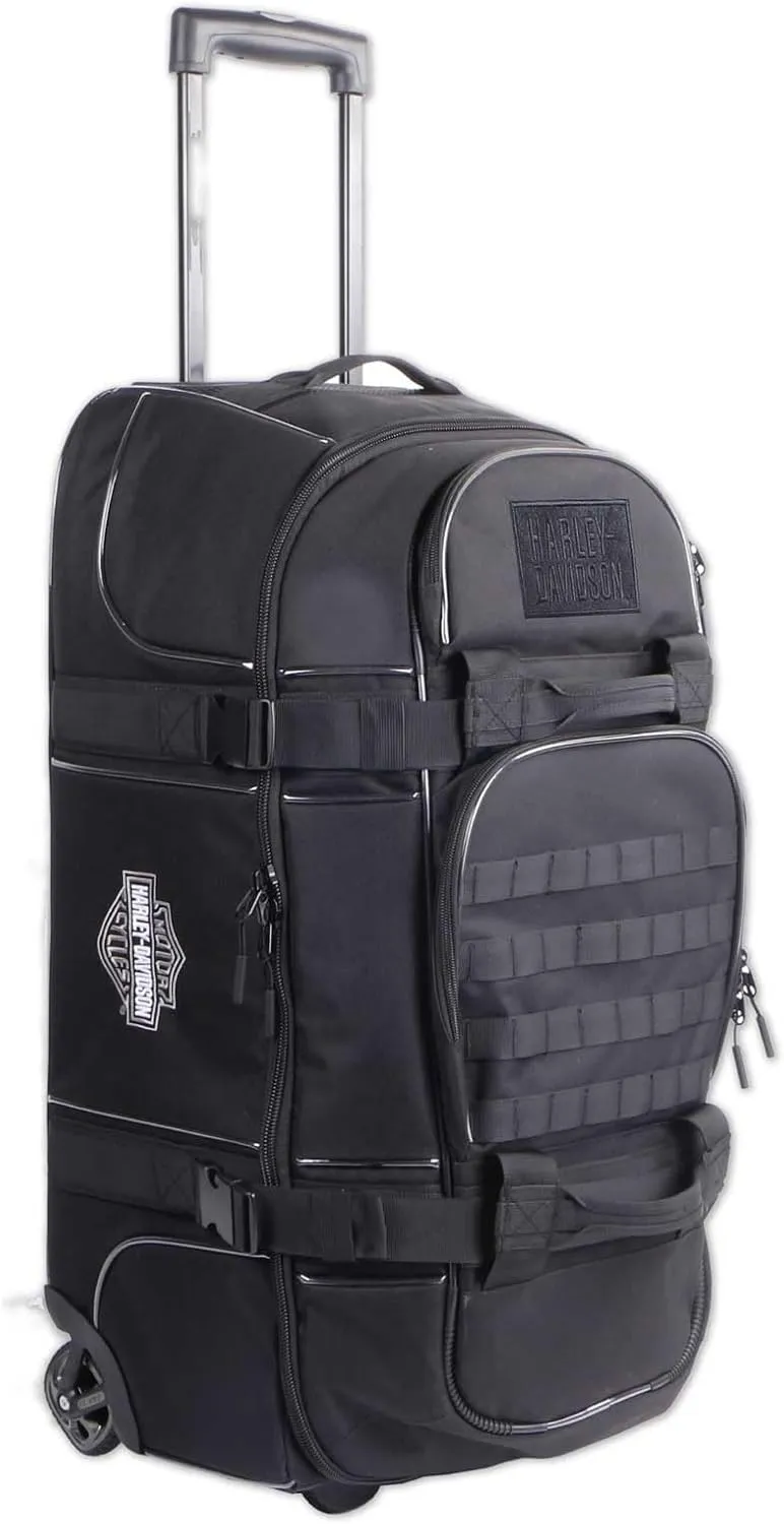 Harley-Davidson Rugged Polyester Medium Rolling Duffel Bag - Black (28")