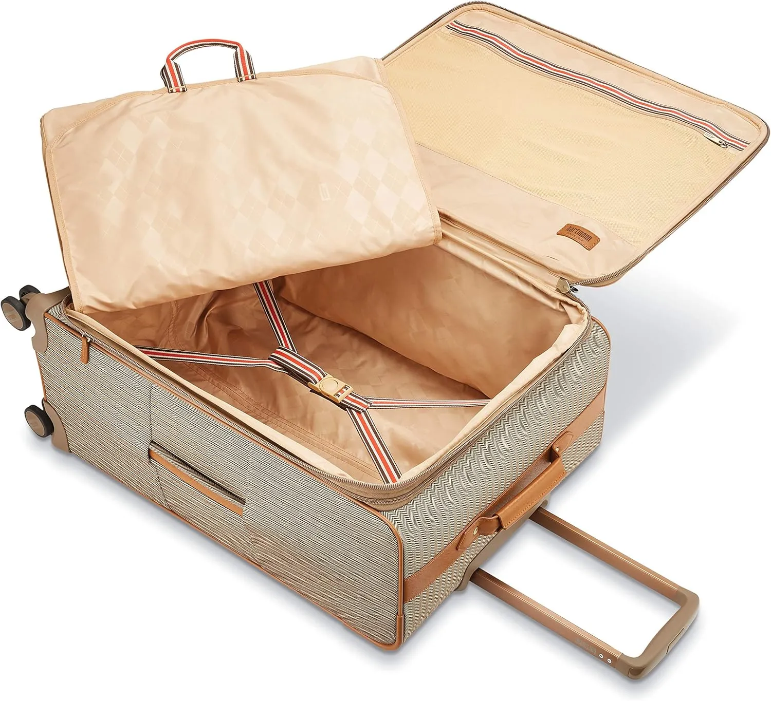 Hartmann Herringbone Deluxe Extended Journey Expandable Spinner, Terracotta, Checked-Large