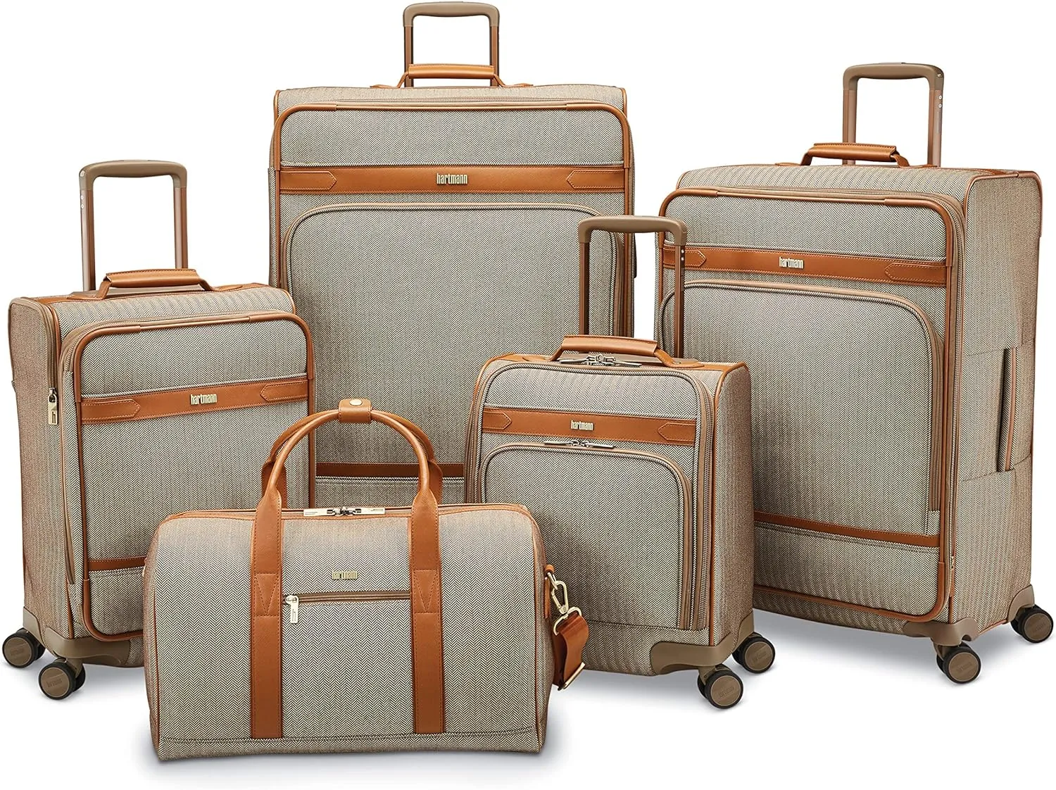Hartmann Herringbone Deluxe Extended Journey Expandable Spinner, Terracotta, Checked-Large