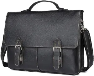 HBJWOV Vintage Casual Leather Briefcase Business Men's Bag Handbag Shoulder Bag Computer Bag