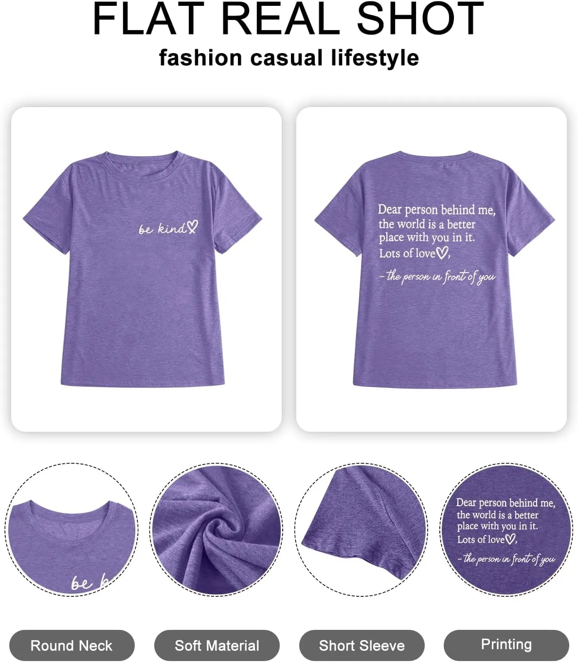 HDLTE Womens Plus Size Tops Cute Be Kind Blessed Graphic Tees Short Sleeve Love Heart Shirt